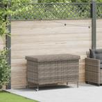 vidaXL Tuinbox met wielen 110x55x73 cm poly rattan grijs, Tuin en Terras, Verzenden, Nieuw