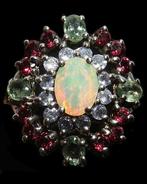 Opaal - Zilver, Ring Welo-opaal Oog van het Orakel & Hoge