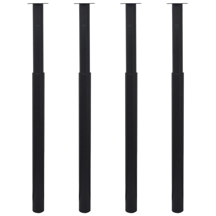 vidaXL Tafelpoten telescopisch 4 st 710-1100 mm zwart, Huis en Inrichting, Tafelonderdelen, Nieuw, Verzenden