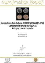Romeinse Rijk. Constantino & Aelia Eudoxia. DV CONSTANTINVS, Postzegels en Munten