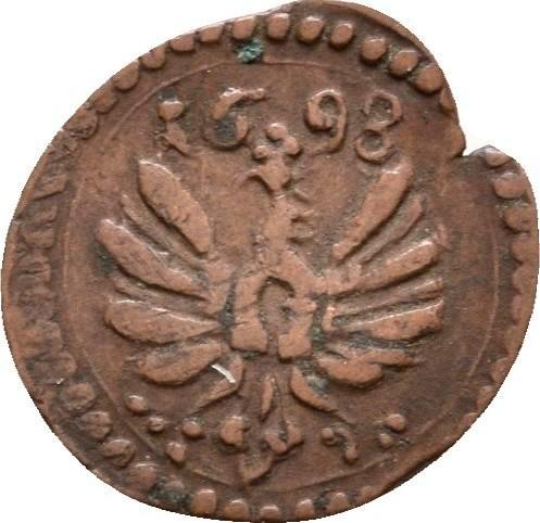Einseitiger Pfennig 1698 Isny Stadt:, Postzegels en Munten, Munten | Europa | Niet-Euromunten, België, Verzenden