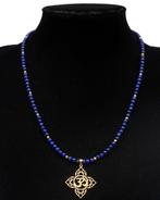 Lapis lazuli - Boeddhistische ketting - Lotusbloem, Om  -