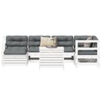 vidaXL 7-delige Loungeset massief grenenhout wit, Tuin en Terras, Tuinsets en Loungesets, Verzenden, Nieuw, Loungeset