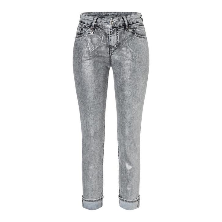 MAC • zilver coated Rich Slim jeans • 36, Kleding | Dames, Broeken en Pantalons, Grijs, Nieuw, Maat 36 (S), Verzenden