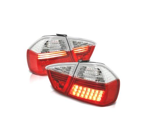FEUX ARRIÈRE POUR BMW E90 LED ROUGE CHROMÉ, Auto-onderdelen, Verlichting, Verzenden