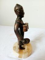 Statue, 2 antieke bronzen beelden - 18.5 cm - Bronze, Onyx, Antiek en Kunst