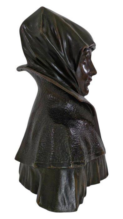 signé H. Jacobs - Beeldje, Buste d’une femme à la coiffe -, Antiek en Kunst, Antiek | Keramiek en Aardewerk