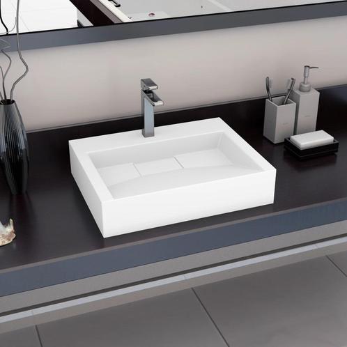 vidaXL Wastafel 60x38x11 cm mineraal gegoten/marmer gegoten, Doe-het-zelf en Bouw, Sanitair, Nieuw, Verzenden