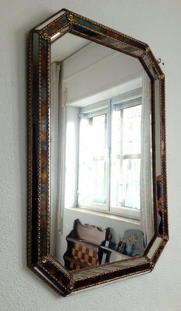 Wandspiegel- Venetiaanse spiegel - Glas, messing -