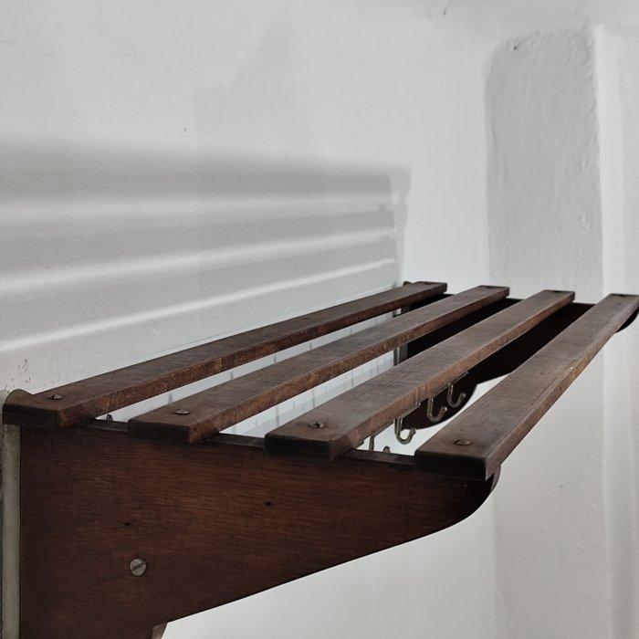 Kapstok - hout, messing en nickelgeplateerd - Art Deco, Antiek en Kunst, Curiosa en Brocante