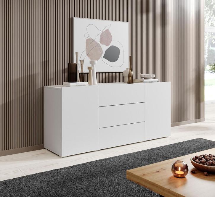 Meubella | Dressoir mat wit hangend 140x35x60, Huis en Inrichting, Kasten | Dressoirs, 25 tot 50 cm, Nieuw, 100 tot 150 cm, Verzenden