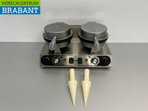 RVS Dubbel Wafelijzer met timer stroopwafel ijshoorn 230V, Zakelijke goederen, Horeca | Keukenapparatuur, Ophalen of Verzenden