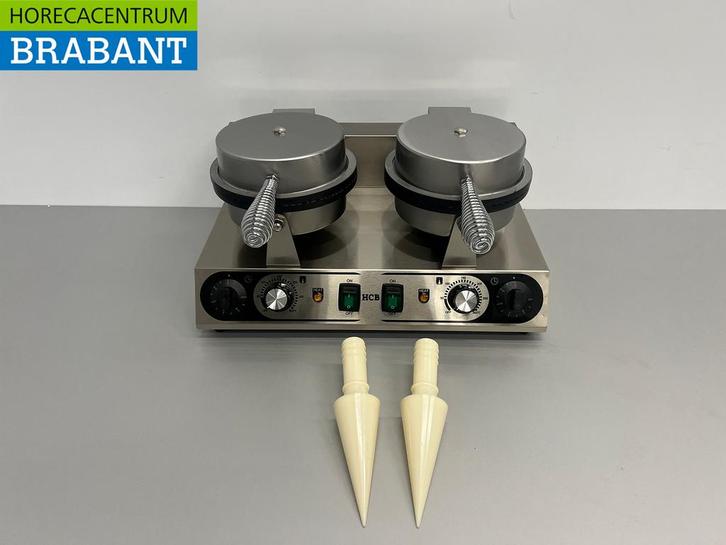 RVS Dubbel Wafelijzer met timer stroopwafel ijshoorn 230V, Zakelijke goederen, Horeca | Keukenapparatuur, Ophalen of Verzenden