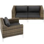 tectake Modulaire wicker set Villanova set 1 2-zitter met ee, Tuin en Terras, Verzenden, Nieuw