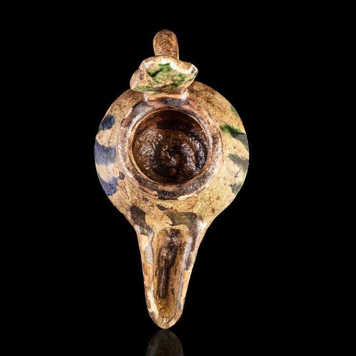 Seljuk Geglazuurde aardewerken olielamp (Zonder, Antiek en Kunst, Antiek | Overige Antiek