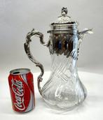 Franse antieke zilveren en kristallen karaf, ca. 1890/1900., Antiek en Kunst, Antiek | Zilver en Goud