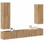 vidaXL 4-delig Tv-meubelset wandmontage bewerkt hout, Huis en Inrichting, Verzenden, Nieuw