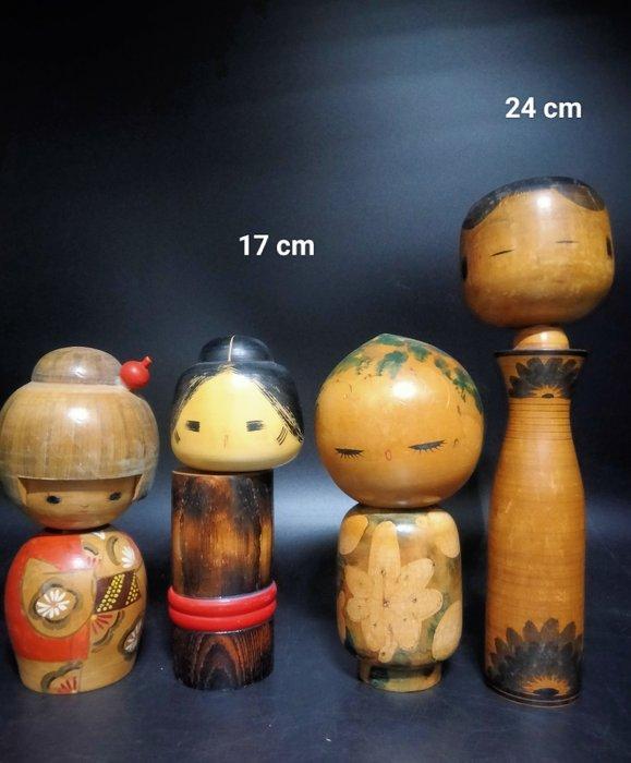 Beeld, Vier cute faces Vintage Japanse Creatieve Kokeshi, Antiek en Kunst, Curiosa en Brocante