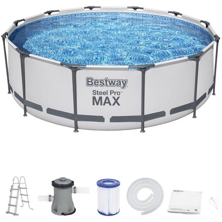 Zwembad Bestway + Pomp & Trap | 366x100 | OP = OP | -46%, Tuin en Terras, Zwembaden, 200 tot 400 cm, Rond, Nieuw, Opzetzwembad