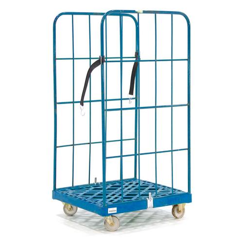 Gebruikte 2-heks rolcontainer insteekhekken + 2 nylon, Doe-het-zelf en Bouw, Transportwagens, Gebruikt, Ophalen of Verzenden