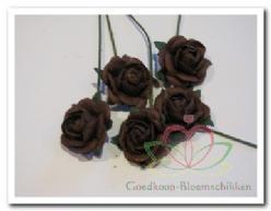 Mulberry Roosjes Choc. bruin10-15 mm / PAK Mulberry Roosje, Maison & Meubles, Accessoires pour la Maison | Plantes & Fleurs artificielles