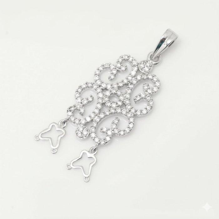 Hanger - 18 karaat Witgoud - 0.81ct. tw. Diamant, Handtassen en Accessoires, Antieke sieraden
