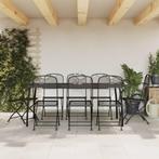 vidaXL 9-delige Tuinset metaalgaas antracietkleurig, Tuin en Terras, Verzenden, Nieuw, Tuinset