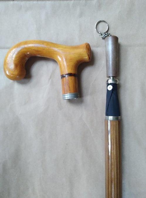 Hugendubel Wandelstok - Hout - systeem stok met paraplu, Antiek en Kunst, Curiosa en Brocante