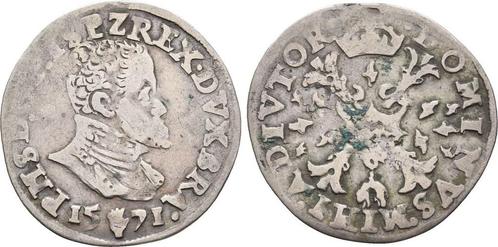 1/10 Ecu Antwerpen 1571 Brabant: Philipp Ii von Spanien,..., Timbres & Monnaies, Monnaies | Europe | Monnaies non-euro, Envoi