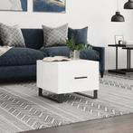 vidaXL Salontafel 50x50x40 cm bewerkt hout hoogglans wit, Verzenden, Nieuw