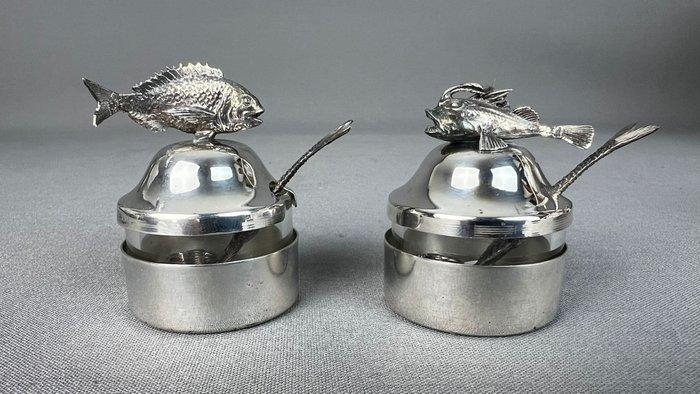 Salière et poivrière (2) - Argent 800, Antiquités & Art, Antiquités | Argent & Or