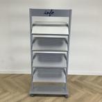 verrijdbare brochurehouder vv 4 legborden, (hxbxd) 165x72x30, Huis en Inrichting, Gebruikt, Metaal
