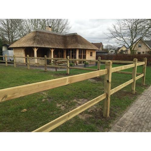 Kensington 3 eind-begin weidepaal met piramidekop in hout, Dieren en Toebehoren, Stalling en Weidegang