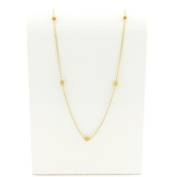 Gouden gedraaide schakel ketting met bollen | 60 cm beschikbaar voor biedingen