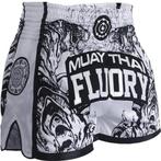 Fluory Sak Yant Tiger Muay Thai Kickboks Broek Wit Zwart, Vêtements | Hommes, Vechtsport, Verzenden