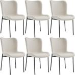 tectake Gestoffeerde stoel Tessa - Geweven stof gebroken wit, Huis en Inrichting, Stoelen, Verzenden, Nieuw