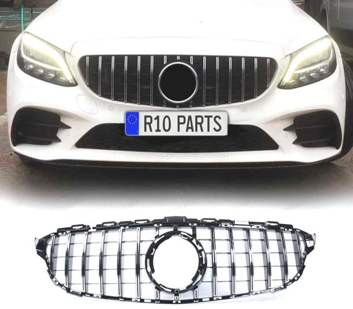 CALANDRE MERCEDES W205 S205 14-18 LOOK AMG GT NOIR CHROMÉ, Auto-onderdelen, Carrosserie, Verzenden