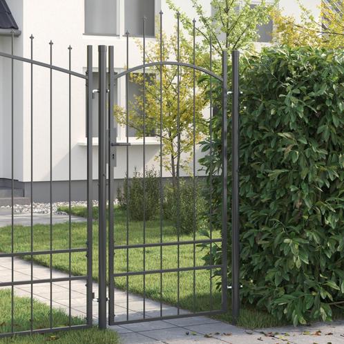 vidaXL Tuinpoort met slot Grijs 200 x 100 cm 100 x 200 cm, Tuin en Terras, Tuinpoorten, Nieuw, Verzenden