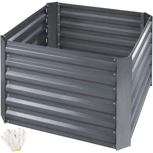 tectake Hoge plantenbak Artemisia 360l verzinkt 80x80x57cm -, Tuin en Terras, Bloembakken en Plantenbakken, Verzenden