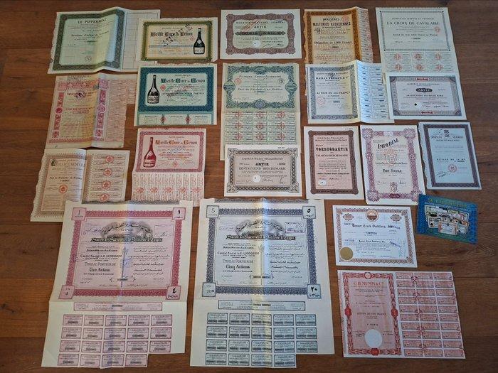 Document - 20 historische aandelen beroemde wijn, champagne,, Antiquités & Art, Antiquités | Jouets