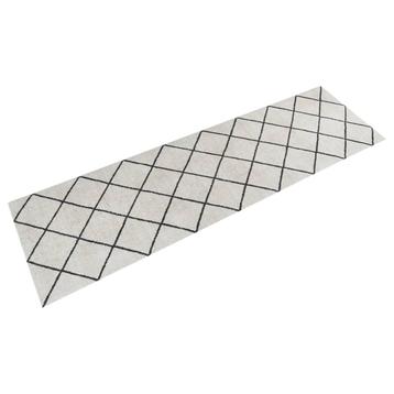 vidaXL Keukenmat wasbaar geblokt 45x150 cm fluweel, Verzenden