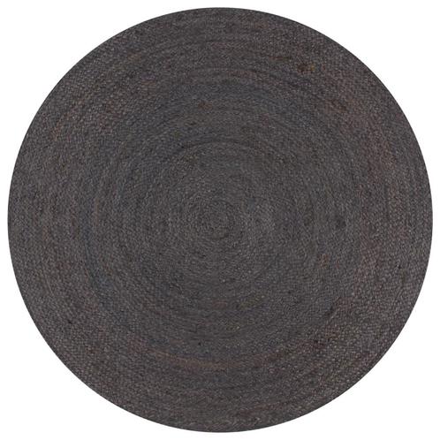 vidaXL Vloerkleed handgemaakt rond 90 cm jute donkergrijs, Huis en Inrichting, Stoffering | Tapijten en Vloerkleden, Nieuw, Verzenden