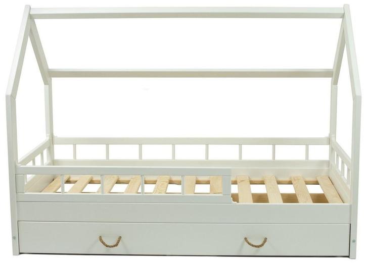 Praktisch en stijlvol huisbed - Massief hout - Wit - 160x..., Kinderen en Baby's, Kinderkamer | Bedden, Nieuw, Ophalen of Verzenden
