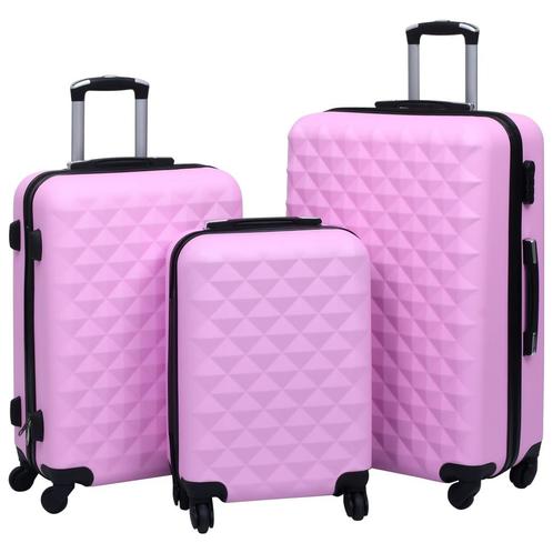 vidaXL 3-delige Harde kofferset ABS roze, Bijoux, Sacs & Beauté, Valises, Envoi