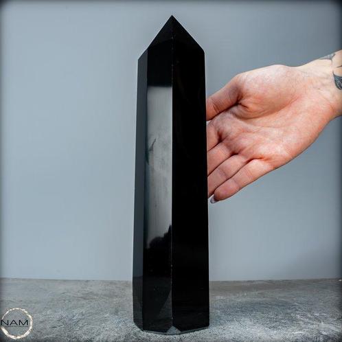 Natuurlijke zwarte obsidiaan Obelisk, Mexico- 978.44 g, Verzamelen, Mineralen en Fossielen