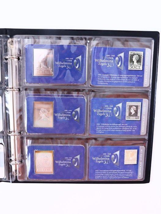 Nederland - Zilveren Wilhelmina zegels 3D (12x) - in Album, Postzegels en Munten, Postzegels | Nederland