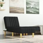 vidaXL Chaise longue stof zwart, Verzenden, Nieuw