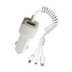 3 in 1 USB Autolader/Carcharger voor iPhone Lightning /, Nieuw, Verzenden