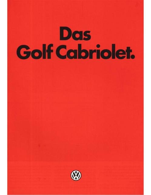 1985 VOLKSWAGEN GOLF CABRIOLET BROCHURE DUITS, Livres, Autos | Brochures & Magazines
