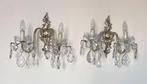 Lampe murale (2) - Plaqué(e) argent, Cristal